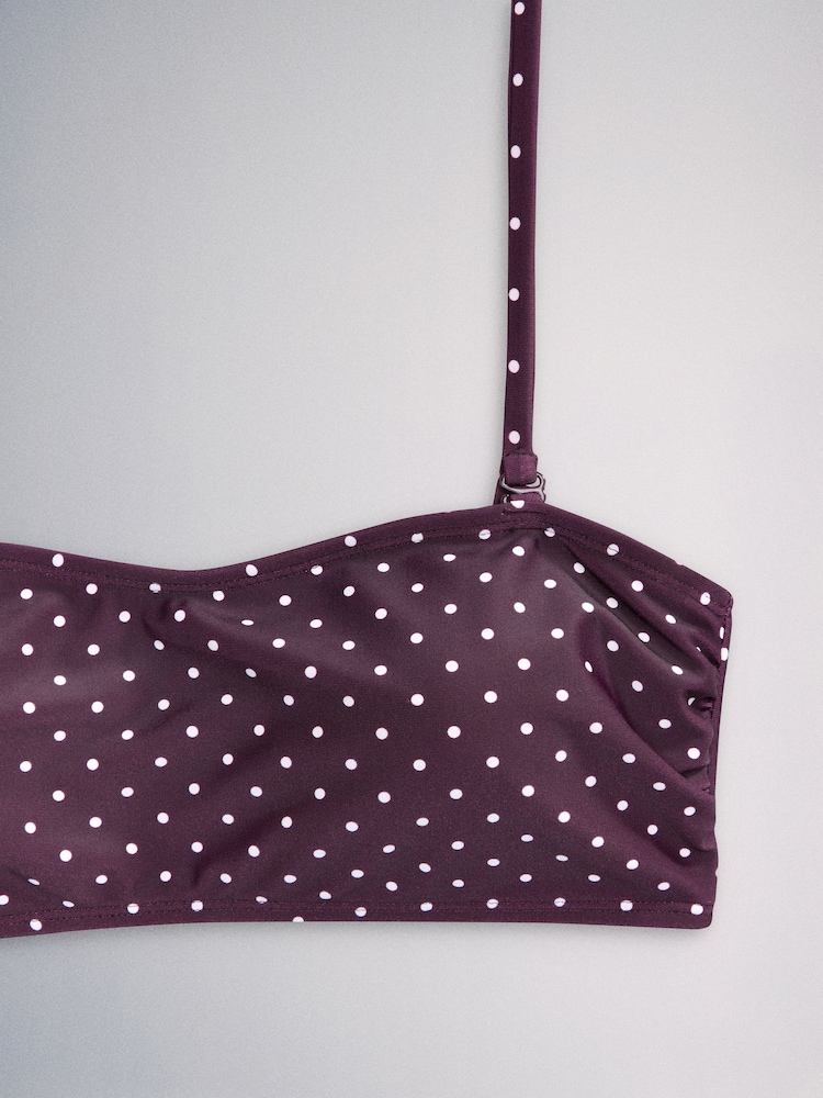 The Set 2 Pack Strappy Bandeau Bikini Set Grey/Purple - Image 8 of 8