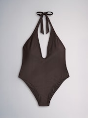 The Set 2 Pack Plunge Swimsuit Brown/Cream - Image 4 of 6