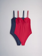אדום/כחול כהה - The Set 2 Pack Cupped Swimsuits - תמונה 1 מתוך 8