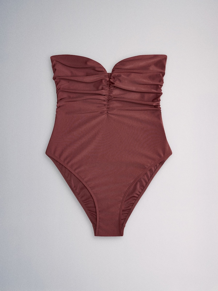 The Set 3 Pack Bandeau Swimsuits Black/Brown/Rust - Image 6 of 6