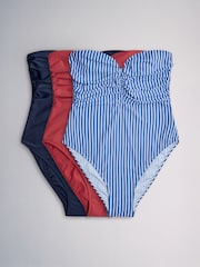 The Set 3 Pack Bandeau Swimsuits Red/Navy - Image 2 of 6