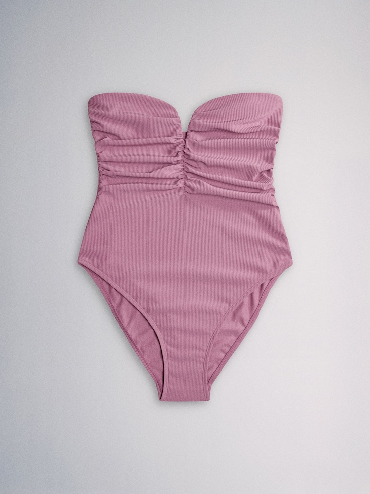 The Set 3 Pack Bandeau Swimsuits Brown/Pink/Grey - Image 5 of 5 The Set 3 Pack Bandeau Swimsuits Brown/Pink/Grey - Image 5 of 5