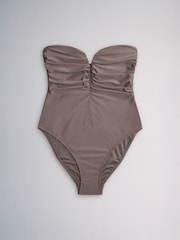 The Set 3 Pack Bandeau Swimsuits Brown/Pink/Grey - Image 9 of 10