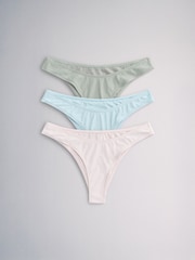 The Set High Leg 3 Pack Bikini Bottoms Pink/Yellow - Image 1 of 6