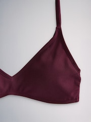 The Set Triangle 3 Pack Cropped Bikini Tops Plum/Grey - Image 9 of 10