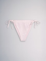 The Set High Leg 3 Pack Tie Bikini Bottoms Pink/Khaki - Image 2 of 6