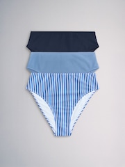The Set High Waist High Leg 3 Pack Bikini Bottom Blue/Navy - Image 2 of 11