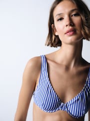 The Set 3 Pack Non Pad Underwire Bikini Top Blue/Navy - Image 4 of 12