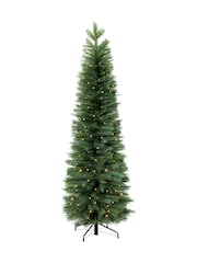 Charles Bentley Green 6ft Pre-Lit Faux Pencil Christmas Tree - Image 3 of 6