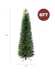 Charles Bentley Green 6ft Pre-Lit Faux Pencil Christmas Tree - Image 4 of 6