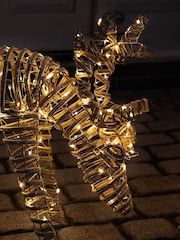 Charles Bentley Brown Small Rattan Light Up Reindeer - Image 2 of 5