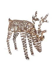 Charles Bentley Brown Small Rattan Light Up Reindeer - Image 4 of 5