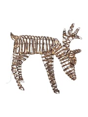 Charles Bentley Brown Small Rattan Light Up Reindeer - Image 5 of 5