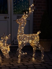 Charles Bentley Brown Large Rattan Light Up Reindeer - Image 1 of 5