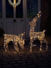 Charles Bentley Brown Large Rattan Light Up Reindeer - Image 2 of 5