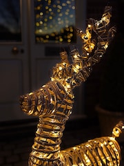 Charles Bentley Brown Large Rattan Light Up Reindeer - Image 3 of 5