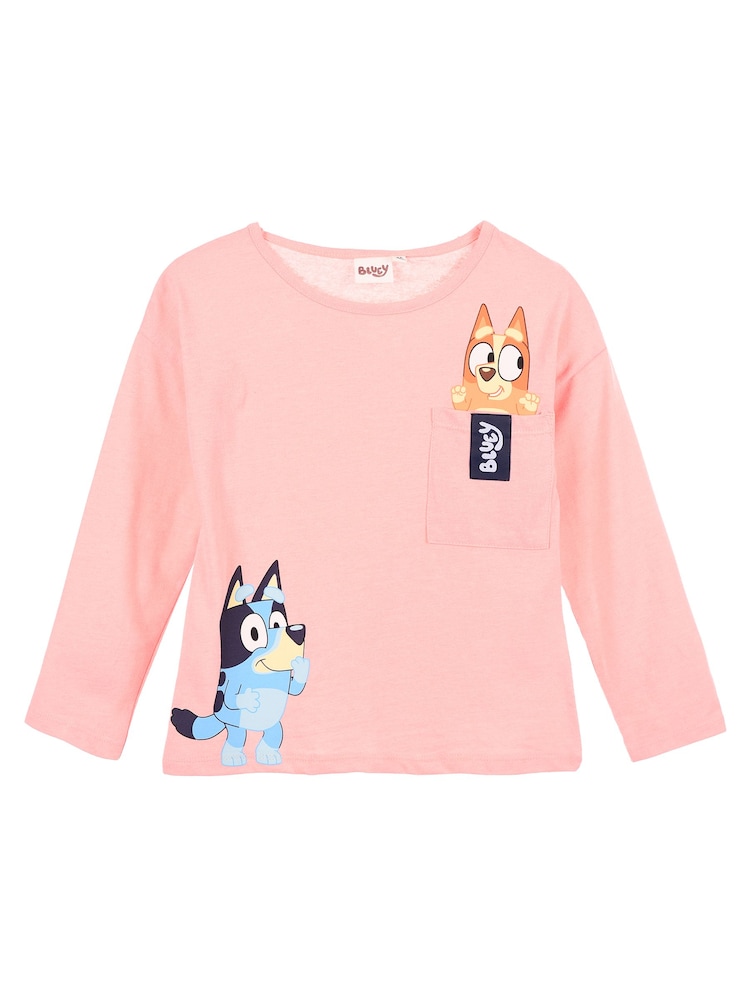 Brands In Pink Bluey Pocket T-Shirt - Image 1 of 4 Brands In Pink Bluey Pocket T-Shirt - Image 1 of 4
