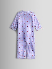 JoJo Maman Bébé Lilac Gingham Strawberry Sunsafe Suit - Image 2 of 3