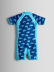 JoJo Maman Bébé Blue Shark Print Junior Wetsuit - Image 2 of 4