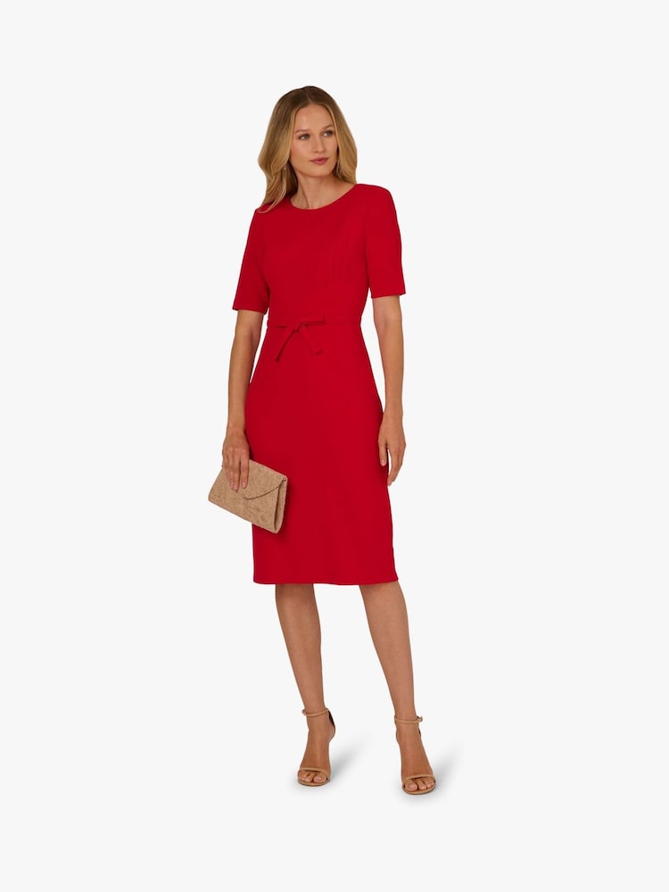 adrianna papell knit crepe bow sheath dress with 3/4 sleeves Adrianna Papell Knit Crepe Tiered Sleeve Dress, 8 / Multi