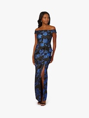 Adrianna Papell Black Studio Off The Shoulder Draped Gown - Image 1 of 6