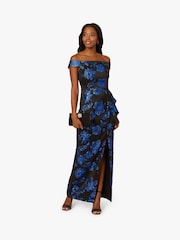 Adrianna Papell Black Studio Off The Shoulder Draped Gown - Image 3 of 6