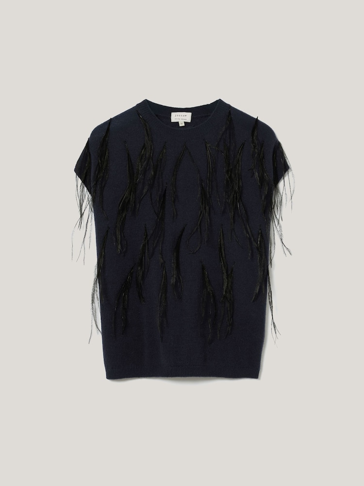 Jigsaw Feather Cap Sleeve Jumper - Bild 7 von 7 Jigsaw Feather Cap Sleeve Jumper - Bild 7 von 7