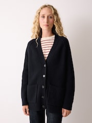 Jigsaw Blue Fishermans Rib Merino Cardigan - Image 1 of 6