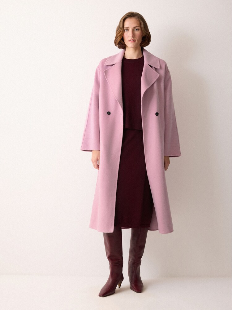 Jigsaw Pink Double Faced Wool Wrap Coat - Image 1 of 6