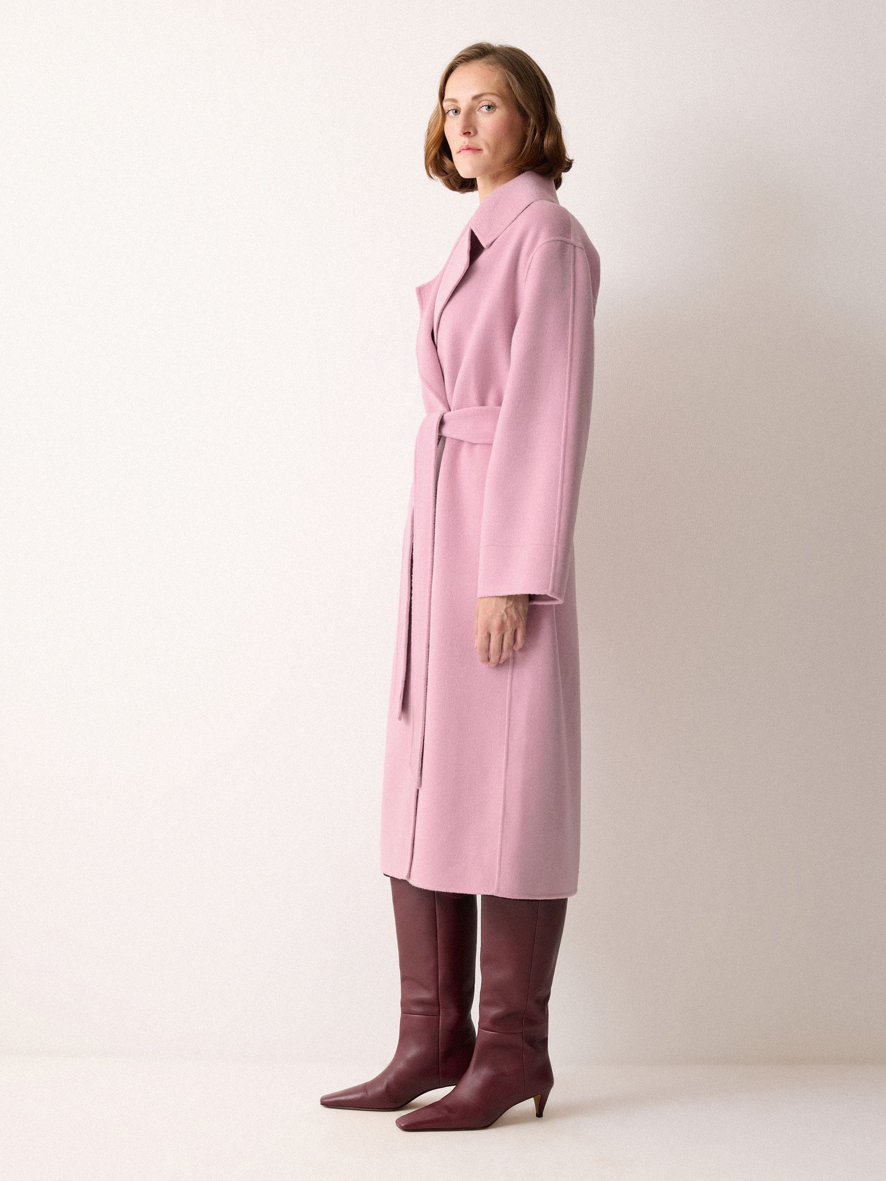 Buy Jigsaw Pink Double Faced Wool Wrap Coat from Next USA
