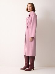 Jigsaw Pink Double Faced Wool Wrap Coat - Image 5 of 6