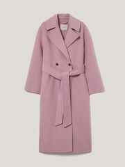 Jigsaw Pink Double Faced Wool Wrap Coat - Image 6 of 6