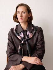 Jigsaw Black Antique Floral Silk Scarf - Image 2 of 3