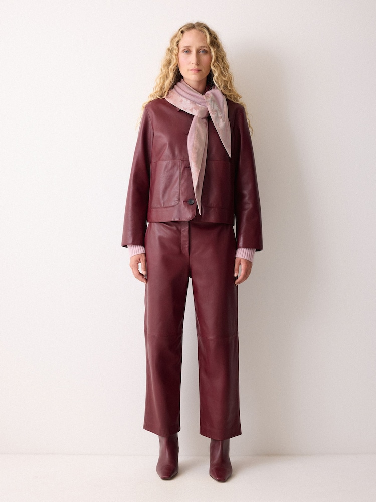 Jigsaw Pink Satin Trim Triangle Scarf - Image 1 of 4 Jigsaw Pink Satin Trim Triangle Scarf - Image 1 of 4