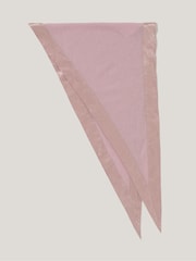Cachecol triangular com acabamento em cetim Jigsaw - Imagem 3 de 4