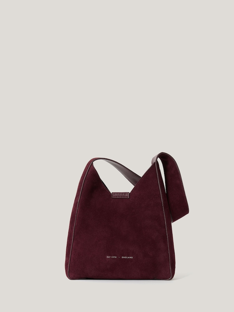 Jigsaw Red Mini Heckfield Suede Tote Bag - Image 1 of 6