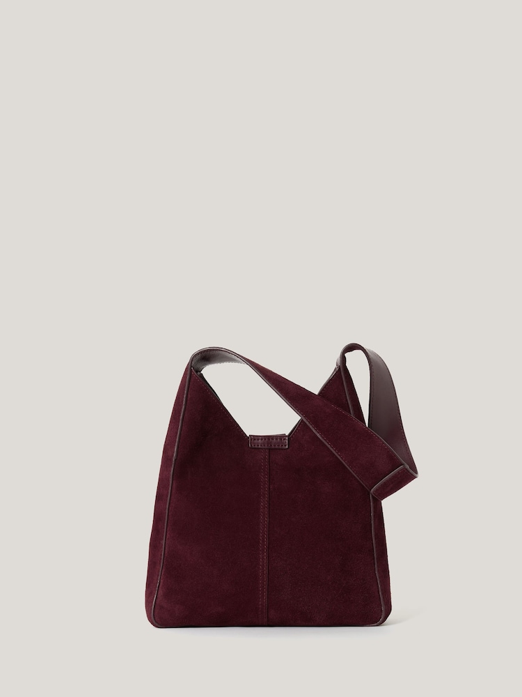 Jigsaw Red Mini Heckfield Suede Tote Bag - Image 2 of 6