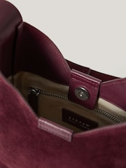 Jigsaw Red Mini Heckfield Suede Tote Bag - Image 3 of 6