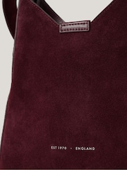 Jigsaw Red Mini Heckfield Suede Tote Bag - Image 4 of 6