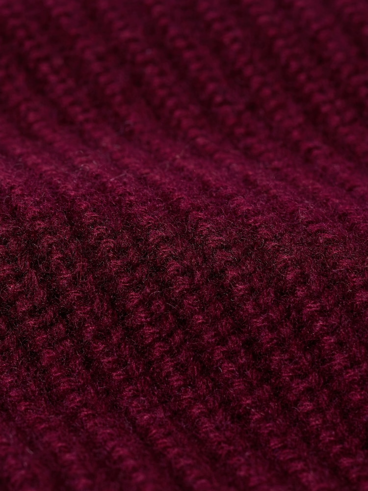 Jigsaw Red Wool Cashmere Blend Rib Snood - Image 3 of 3 Jigsaw Red Wool Cashmere Blend Rib Snood - Image 3 of 3
