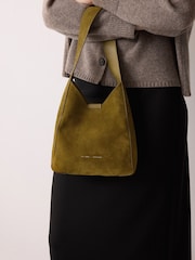 Jigsaw Green Mini Heckfield Suede Tote Bag - Image 2 of 6