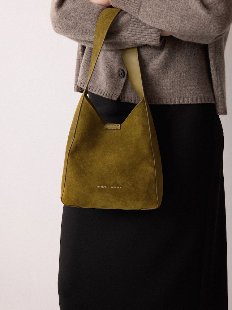 Jigsaw Green Mini Heckfield Suede Tote Bag - Image 2 of 6 Jigsaw Green Mini Heckfield Suede Tote Bag - Image 2 of 6