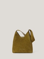 Jigsaw Green Mini Heckfield Suede Tote Bag - Image 3 of 6