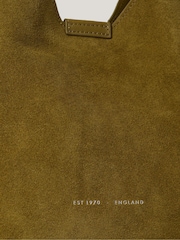 Jigsaw Green Mini Heckfield Suede Tote Bag - Image 5 of 6