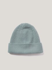 Jigsaw Blue Wool Cashmere Blend Rib Beanie - Image 1 of 3