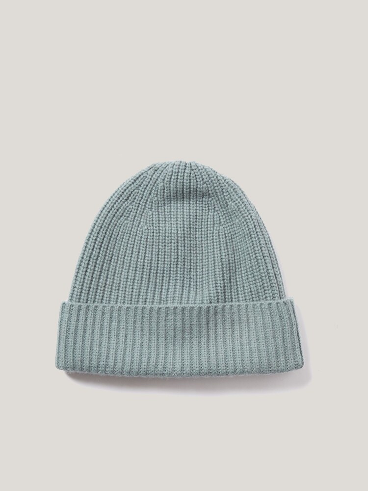 Jigsaw Blue Wool Cashmere Blend Rib Beanie - Image 1 of 3