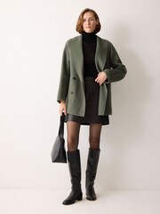 Jigsaw Green Double Faced Shawl Coat - Image 2 of 5