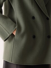 Jigsaw Green Double Faced Shawl Coat - Image 3 of 5
