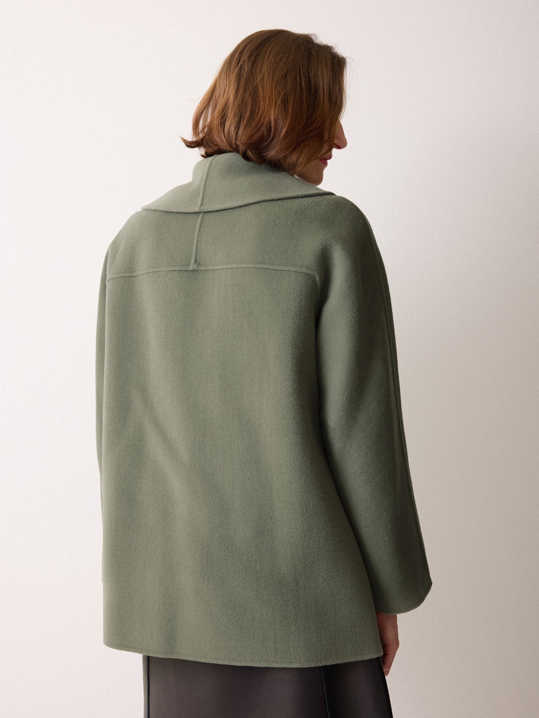 Buy Jigsaw Green Double Faced Shawl Coat from the Next UK online shop