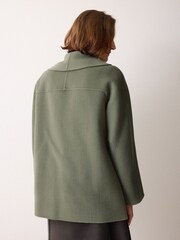 Jigsaw Green Double Faced Shawl Coat - Image 4 of 5